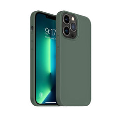 Husa pentru Apple iPhone 14 Plus Kaveny, Liquid Silicone, cu Microfibra pe interior, Protectie Antisoc, Dark Green, Verde inchis