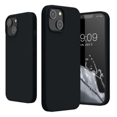 Husa pentru Apple iPhone 14 Plus Kaveny, Liquid Silicone, cu Microfibra pe interior, Protectie Antisoc, Negru