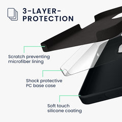 Husa pentru Apple iPhone 14 Plus Kaveny, Liquid Silicone, cu Microfibra pe interior, Protectie Antisoc, Negru