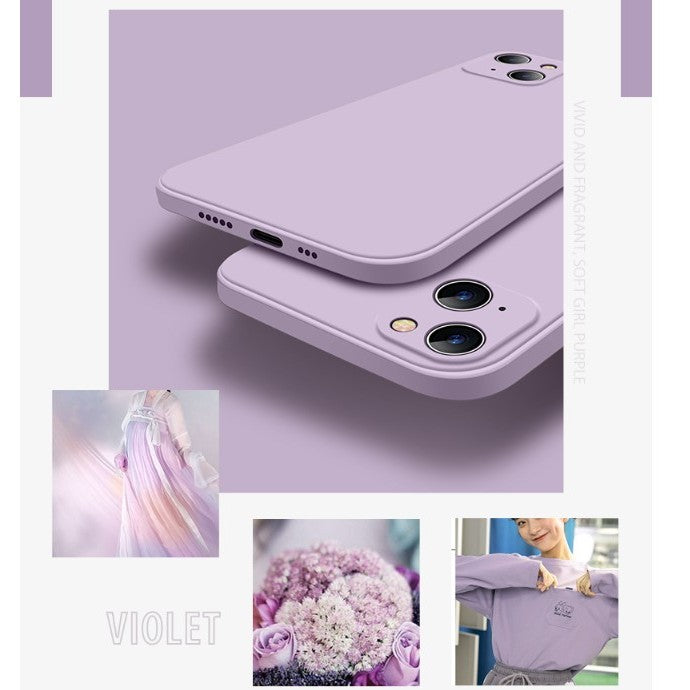 Husa pentru Apple iPhone 14 Pro Kaveny, Liquid Silicone, cu Microfibra pe interior, Protectie Antisoc, Grass purple, Mov
