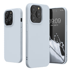 Husa pentru Apple iPhone 14 Pro Kaveny, Liquid Silicone, cu Microfibra pe interior, Protectie Antisoc, Grey, Gri