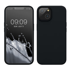 Husa pentru Apple iPhone 14 Pro Max Kaveny, Liquid Silicone, cu Microfibra pe interior, Protectie Antisoc, Negru