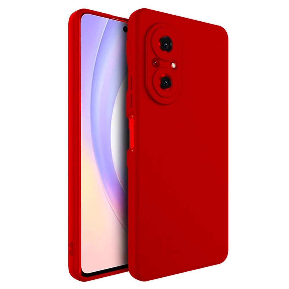 Husa pentru Huawei NOVA 9 SE, Kaveny, Liquid Silicone, cu Microfibra pe interior, Protectie Antisoc, Rosu