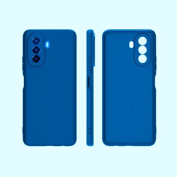 Husa pentru Huawei NOVA Y70, Kaveny, Liquid Silicone, cu Microfibra pe interior, Protectie Antisoc, Navy Blue