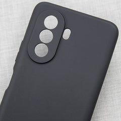 Husa pentru Huawei NOVA Y70, Kaveny, Liquid Silicone, cu Microfibra pe interior, Protectie Antisoc, Negru