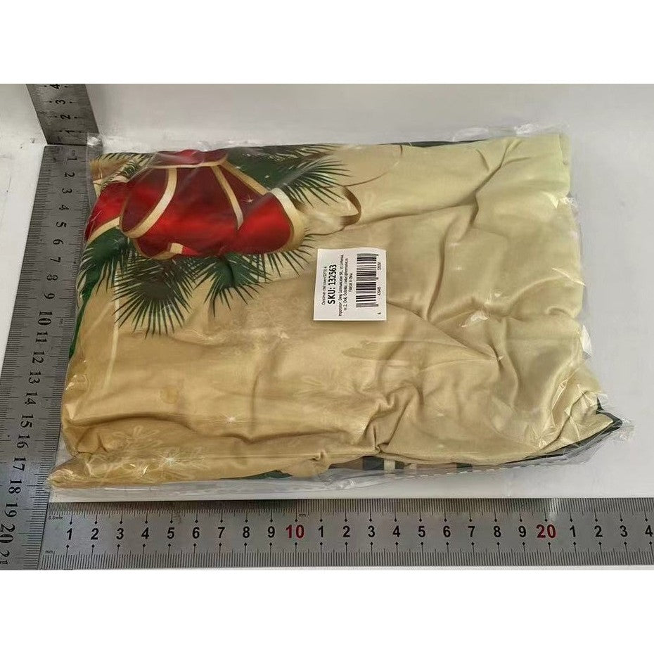 Husa pentru Scaun, Kadeny, Tematica Craciun, Model 1 Clopotei, Verde/Auriu