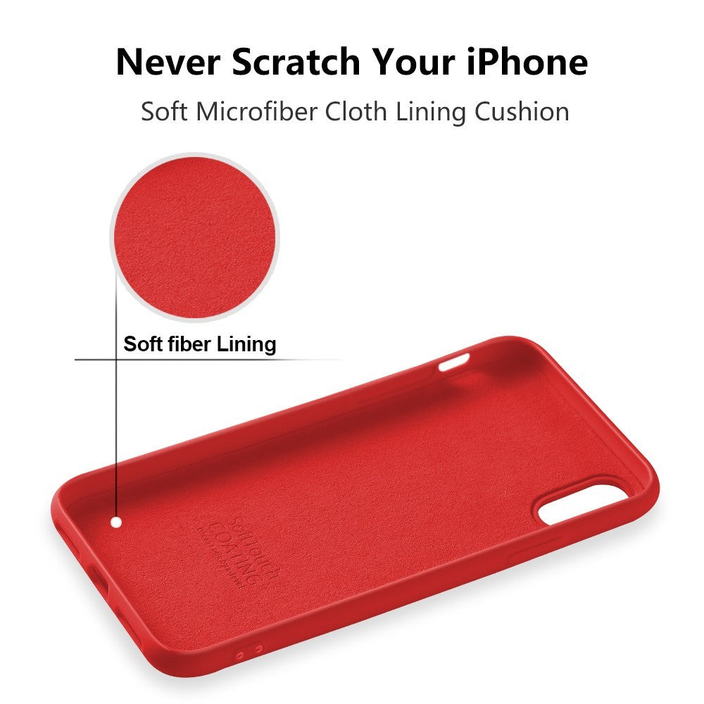 Husa protectie compatibila cu Apple iPhone X/XS Liquid Silicone Case Rosu