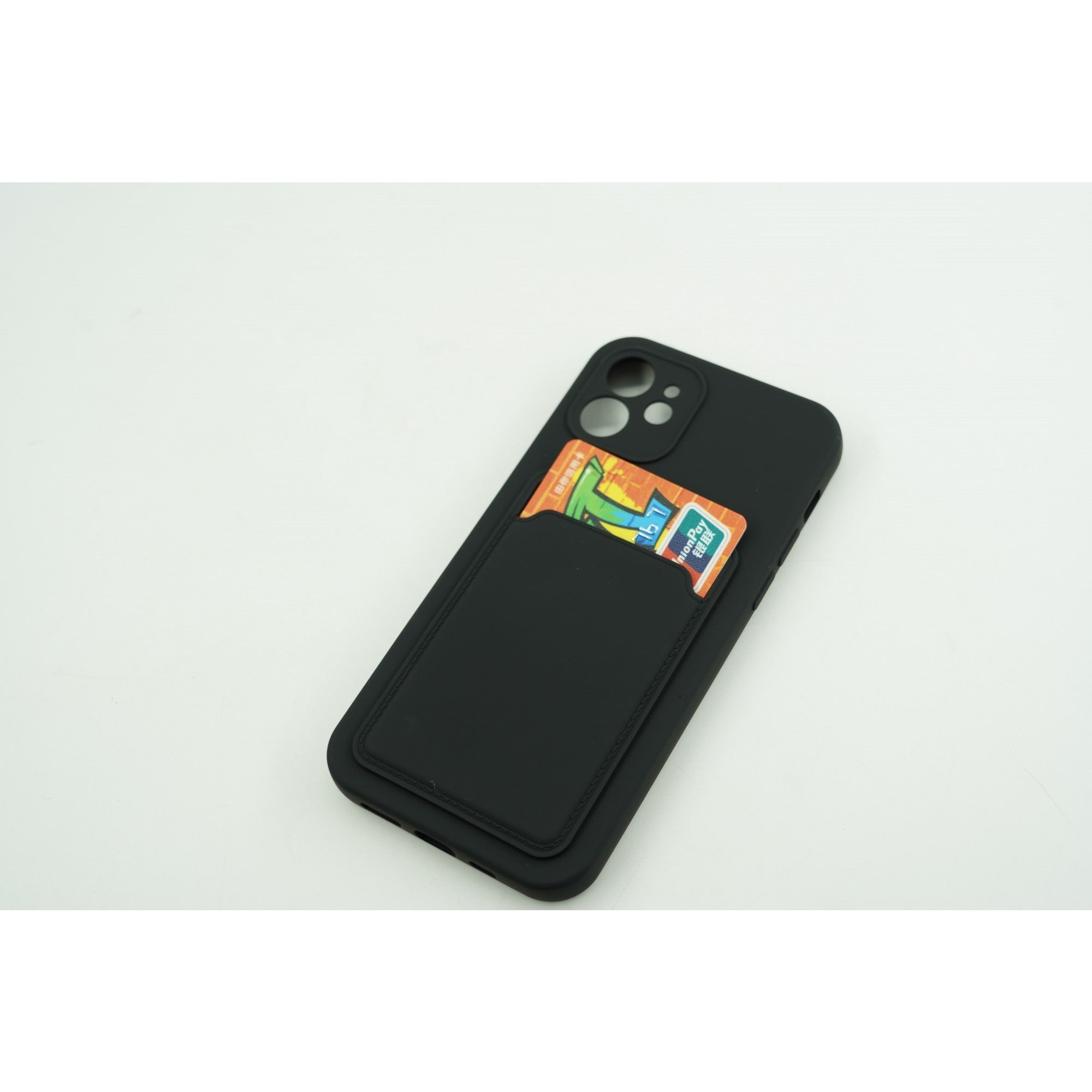 Husa protectie cu suport card compatibila cu Samsung A72 Negru