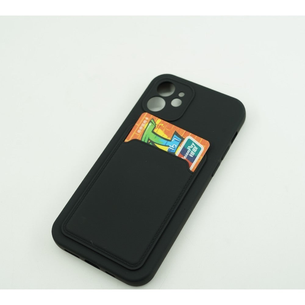 Husa protectie cu suport card compatibila cu Samsung A72 Negru