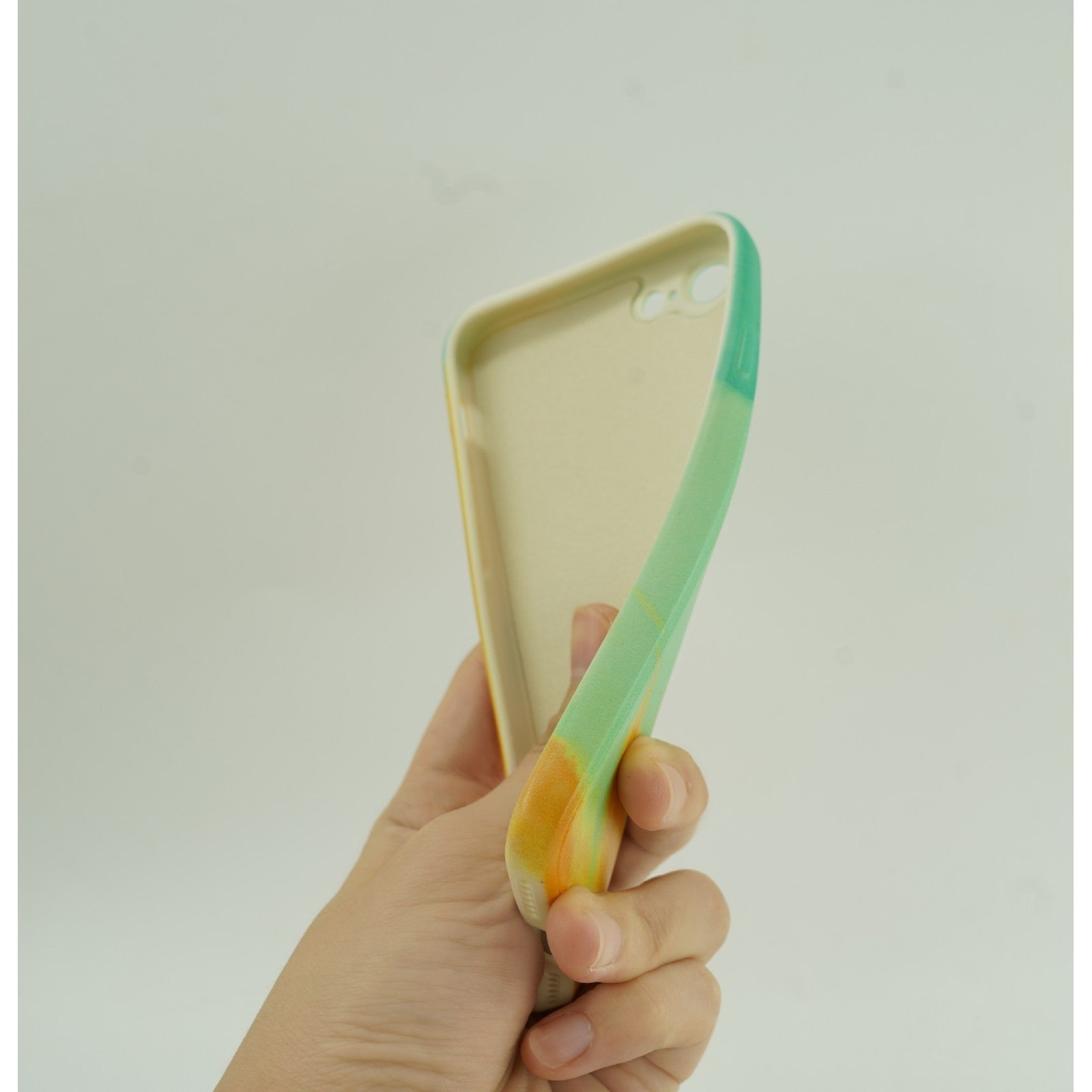 Husa protectie Kaveny compatibila cu Apple iPhone 11 Pro Tpu Ombre, Verde/Portocaliu