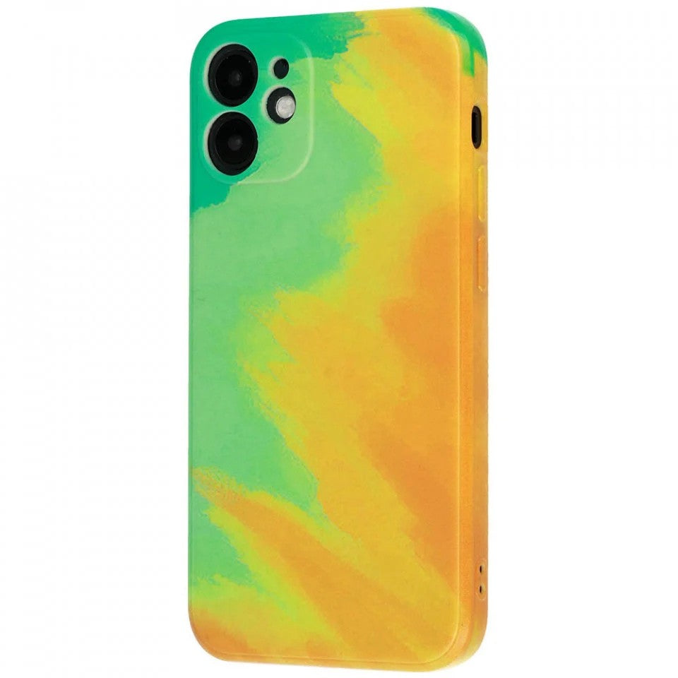 Husa protectie Kaveny compatibila cu Apple iPhone 11 Pro Tpu Ombre, Verde/Portocaliu