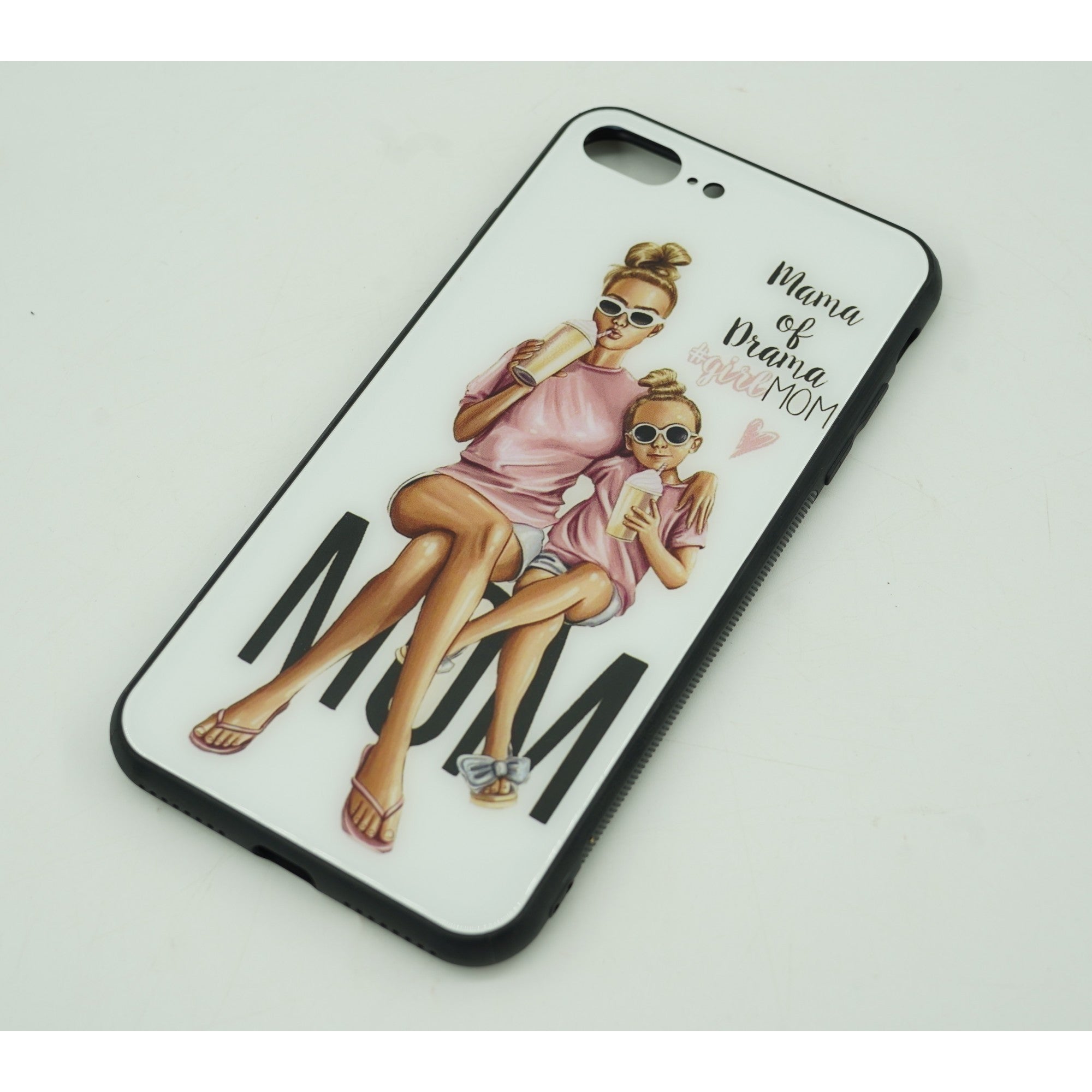 Husa protectie,Kaveny, compatibila cu Apple iPhone 12 Glass print Mama of Drama Multicolor