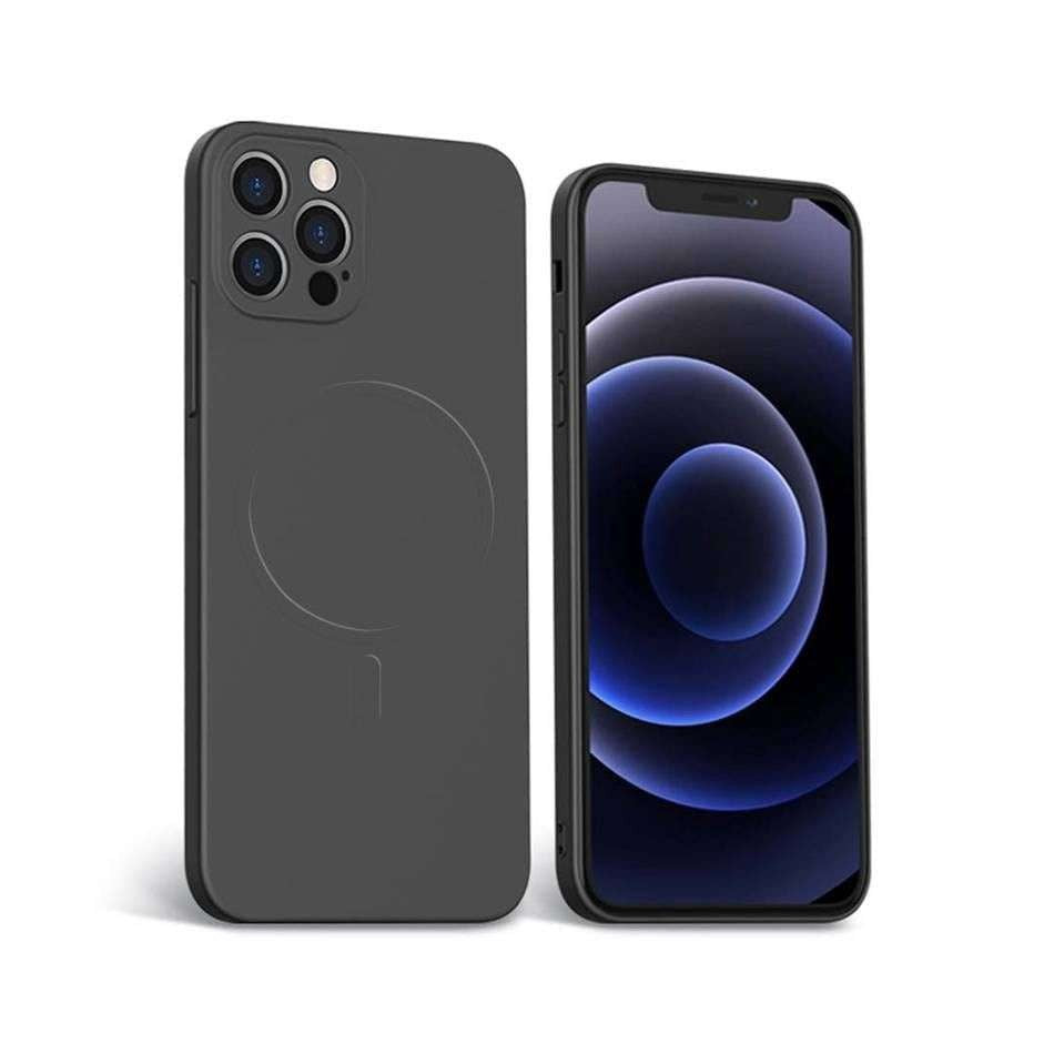 Husa protectie Kaveny compatibila cu Apple iPhone 12 Mag Safe Silicone Negru
