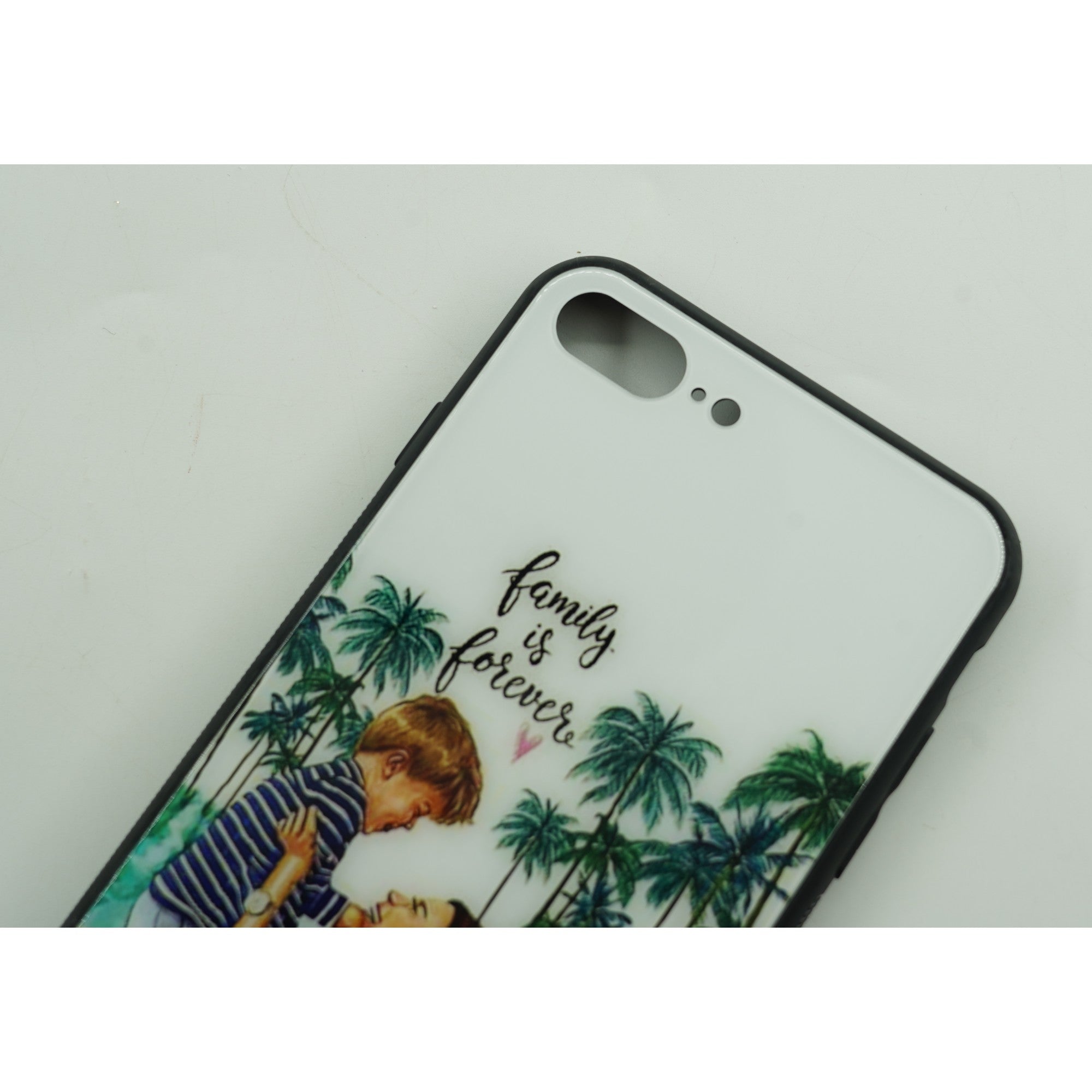 Husa protectie,Kaveny, compatibila cu Apple iPhone 12 Pro Glass print Family is Forever Multicolor