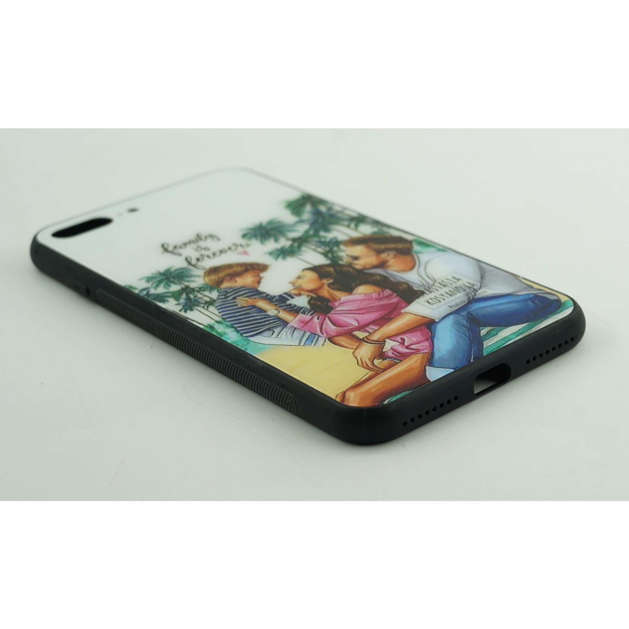 Husa protectie,Kaveny, compatibila cu Apple iPhone 12 Pro Glass print Family is Forever Multicolor