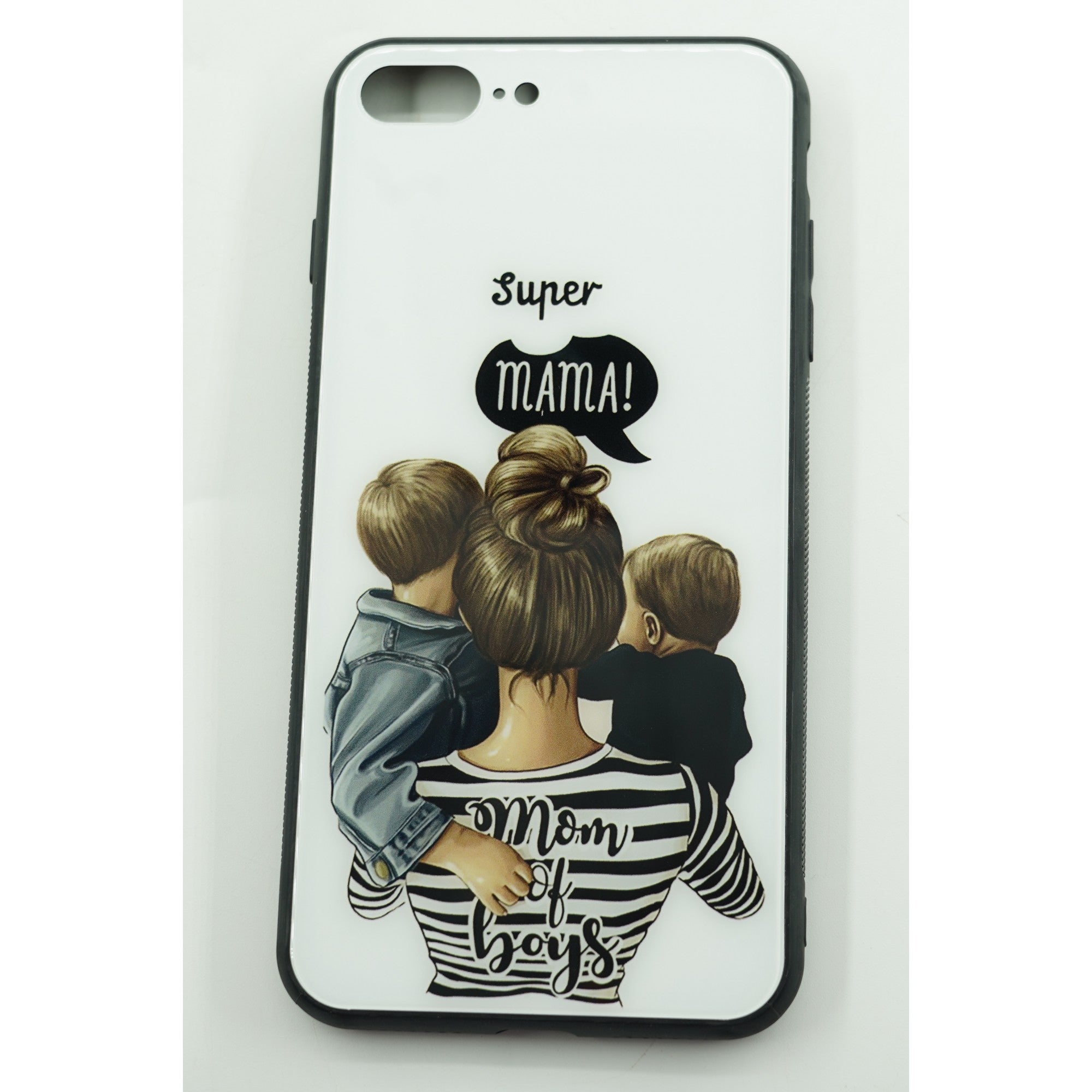 Husa protectie,Kaveny, compatibila cu Apple iPhone 12 Pro Glass print Super Mom Multicolor