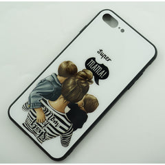 Husa protectie,Kaveny, compatibila cu Apple iPhone 12 Pro Glass print Super Mom Multicolor