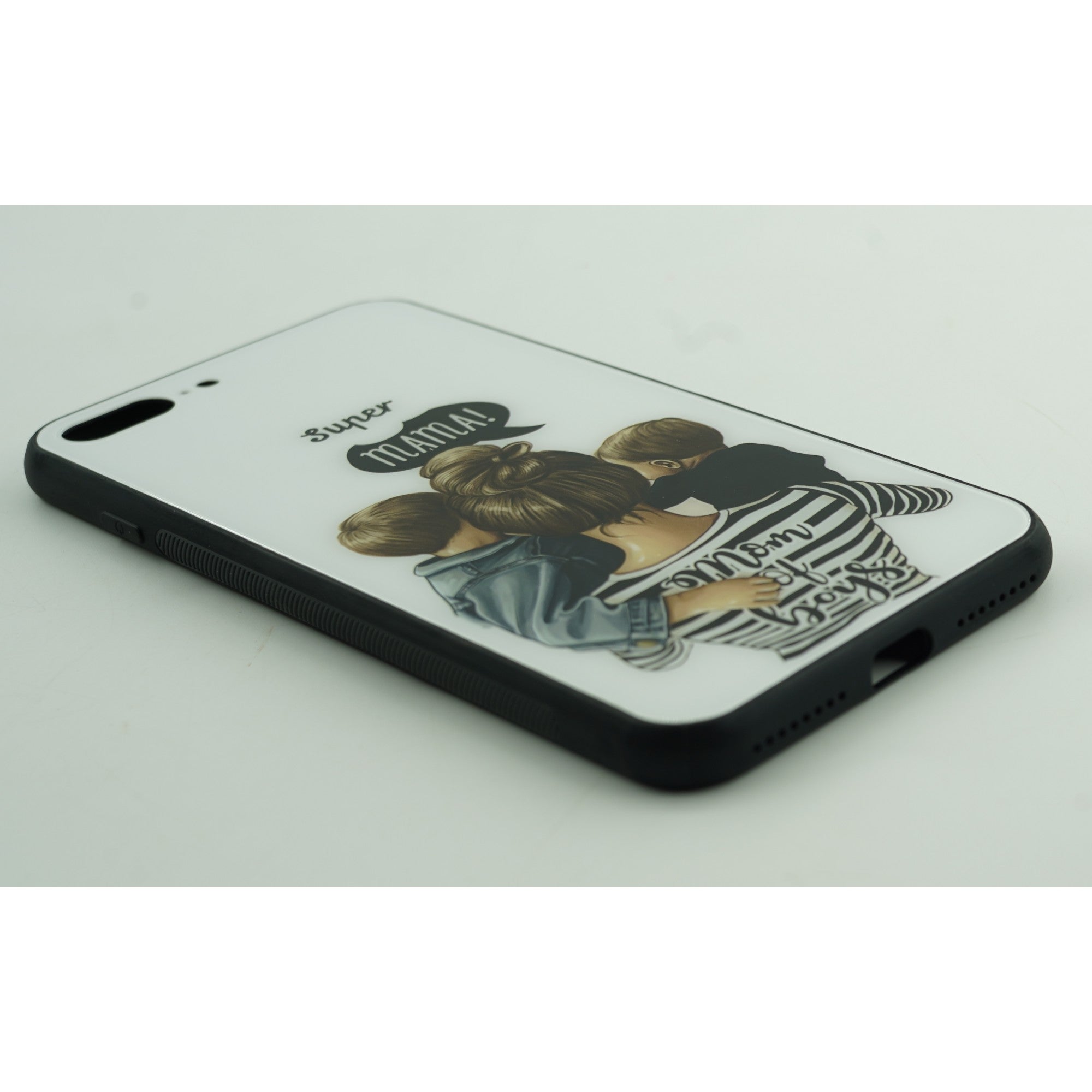 Husa protectie,Kaveny, compatibila cu Apple iPhone 12 Pro Glass print Super Mom Multicolor
