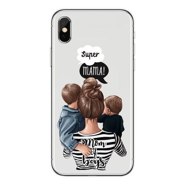 Husa protectie,Kaveny, compatibila cu Apple iPhone 12 Pro Glass print Super Mom Multicolor