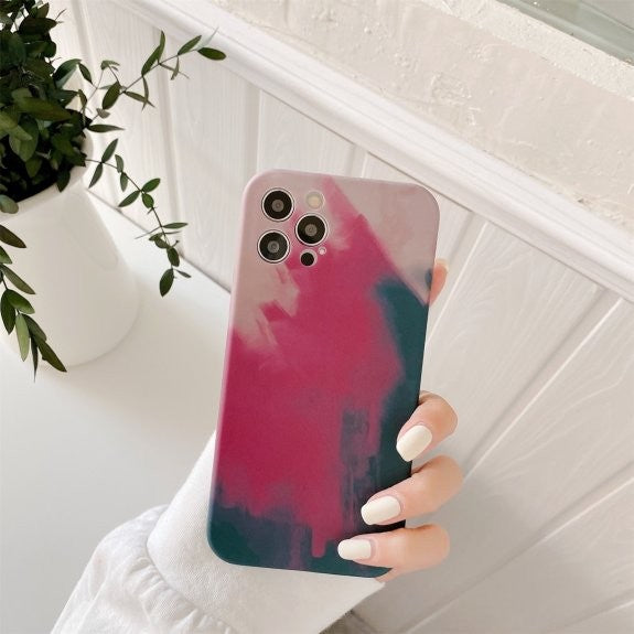 Husa protectie Kaveny compatibila cu Apple iPhone 12 Pro Max Tpu Ombre, Negru/Roz/Mov