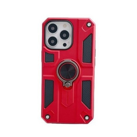 Husa protectie Kaveny compatibila cu Apple iPhone 13 Defender Model 5 cu suport prindere inel,Rosu