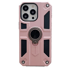 Husa protectie Kaveny compatibila cu Apple iPhone 13 Defender Model 5 cu suport prindere inel,Roz Auriu