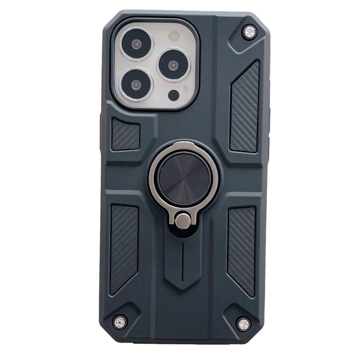 Husa protectie Kaveny compatibila cu Apple iPhone 13 Mini Defender Model 5 cu suport prindere inel,Negru
