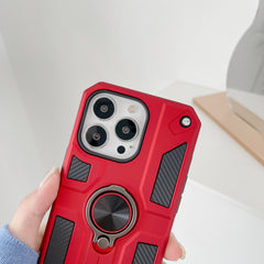 Husa protectie Kaveny compatibila cu Apple iPhone 13 Mini Defender Model 5 cu suport prindere inel,Rosu