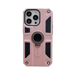 Husa protectie Kaveny compatibila cu Apple iPhone 13 Pro Max Defender Model 5 cu suport prindere inel,Roz Auriu