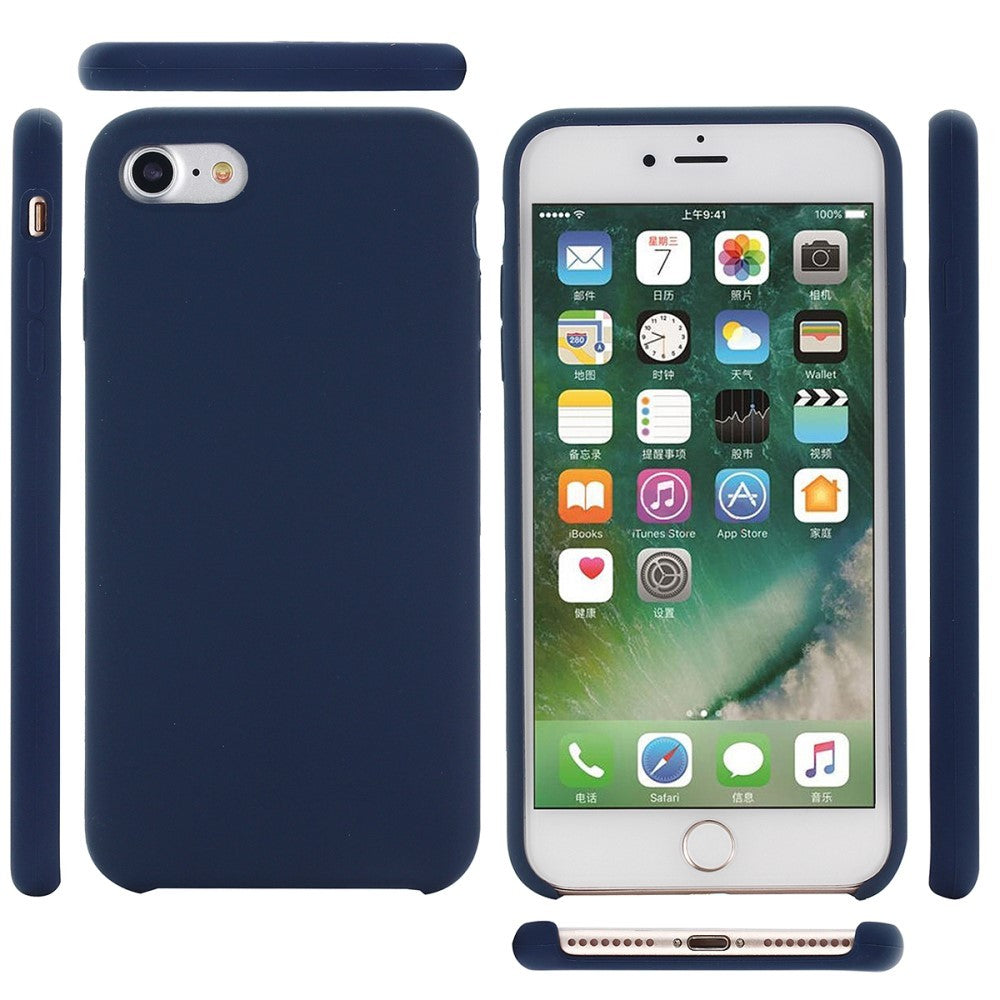 Husa protectie Kaveny compatibila cu Apple iPhone 7/8/SE 2020 Liquid Silicone Case Albastru Inchis