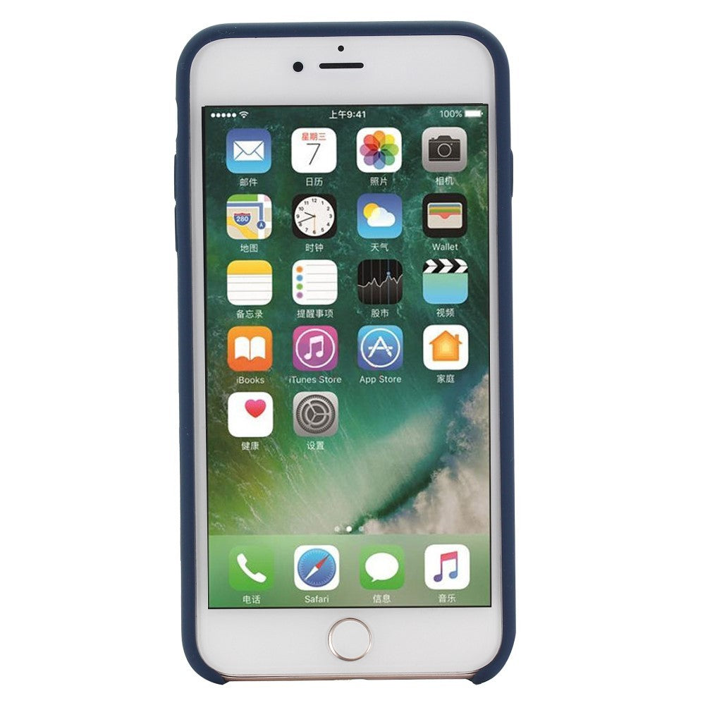 Husa protectie Kaveny compatibila cu Apple iPhone 7/8/SE 2020 Liquid Silicone Case Albastru Inchis