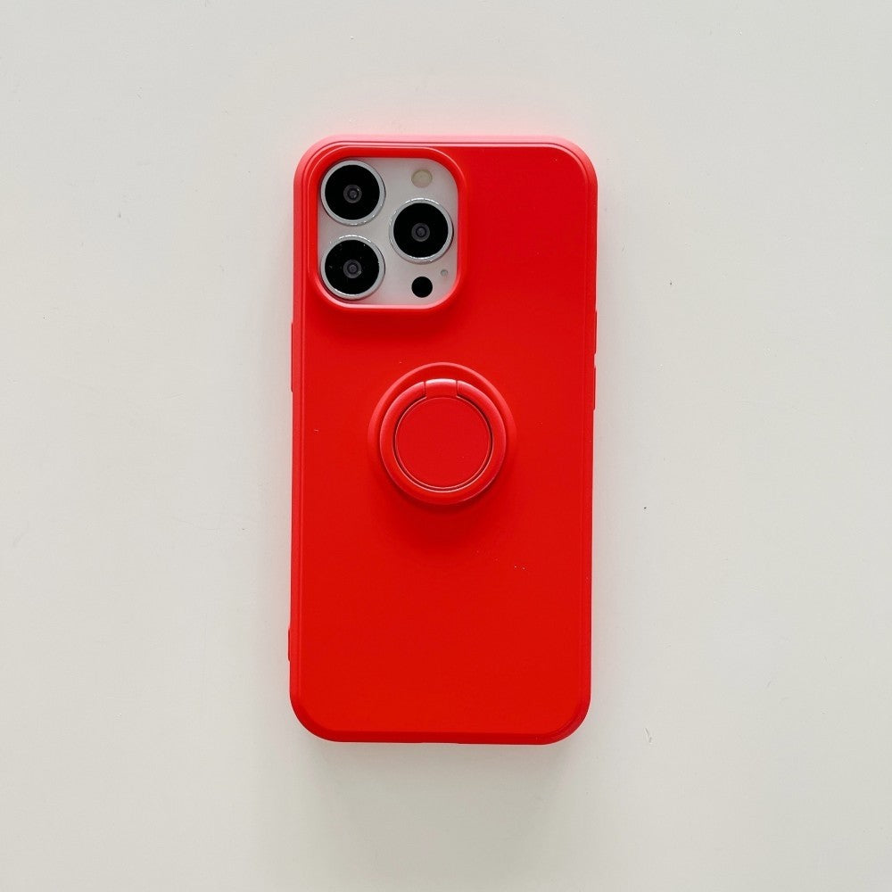 Husa protectie Kaveny compatibila cu Apple iPhone XR Liquid Silicone Ring cu suport rotativ Rosu