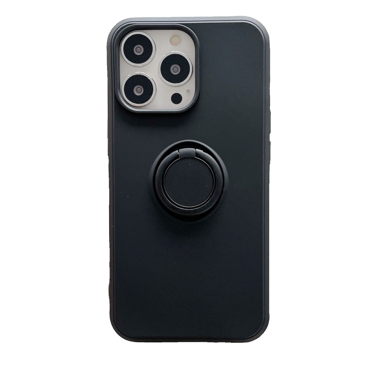 Husa protectie Kaveny compatibila cu Huawei P Smart 2021 Liquid Silicone Ring cu suport rotativ Negru