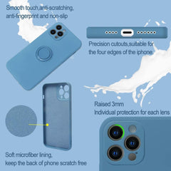 Husa protectie Kaveny compatibila cu Huawei P30 Lite Liquid Silicone Ring cu suport rotativ Albastru deschis