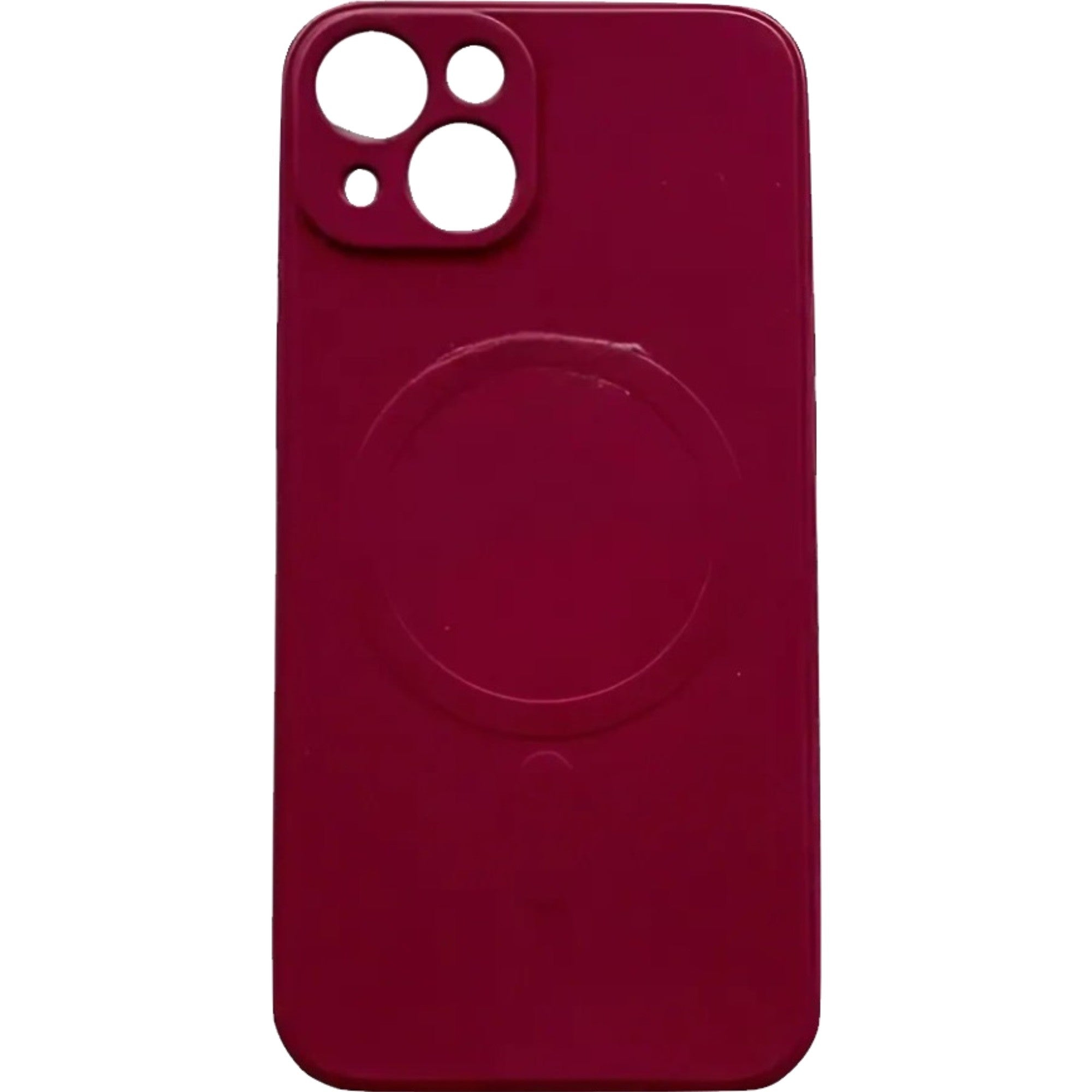 Husa protectie Kaveny compatibila cu iPhone 12 (6.1), Liquid MagSafe, ring-shaped, magnetica, Visiniu