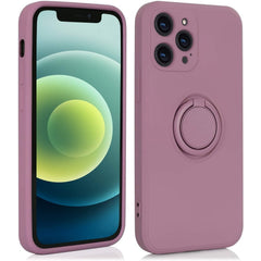 Husa protectie Kaveny compatibila cu Samsung A21S Liquid Silicone Ring cu suport rotativ Mov