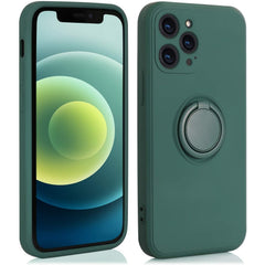 Husa protectie Kaveny compatibila cu Samsung A21S Liquid Silicone Ring cu suport rotativ Verde
