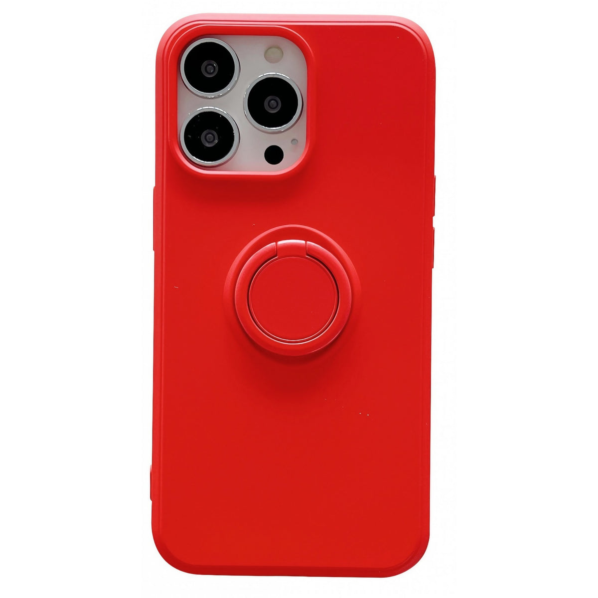 Husa protectie Kaveny compatibila cu Samsung Galaxy A12 Liquid Silicone Ring cu suport rotativ Rosu