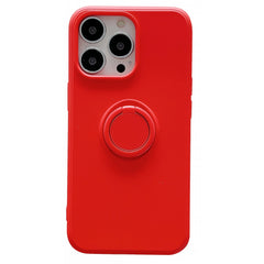 Husa protectie Kaveny compatibila cu Samsung Galaxy A12 Liquid Silicone Ring cu suport rotativ Rosu