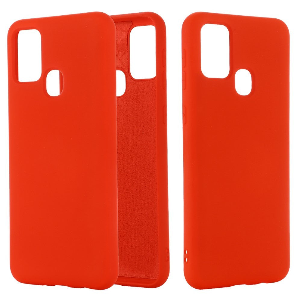 Husa protectie Kaveny compatibila cu Samsung Galaxy A21S Liquid Silicone Case Rosu