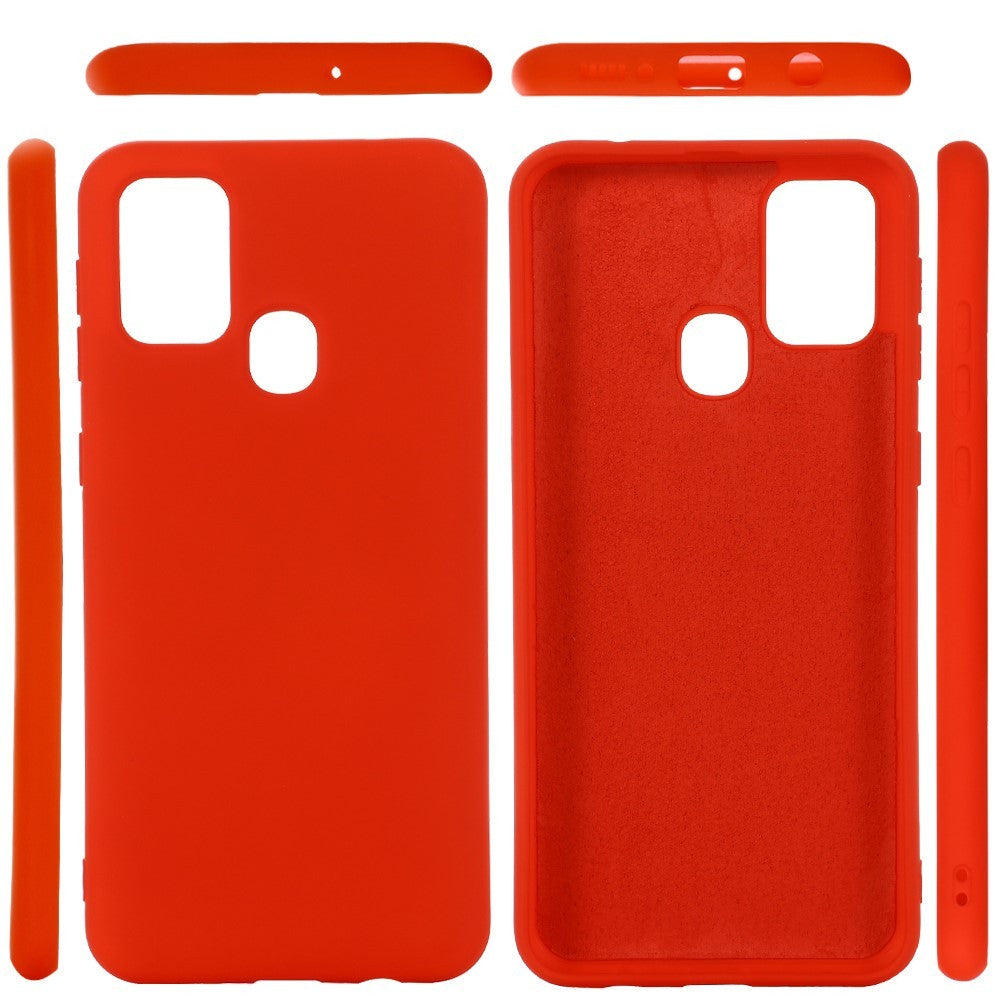 Husa protectie Kaveny compatibila cu Samsung Galaxy A21S Liquid Silicone Case Rosu