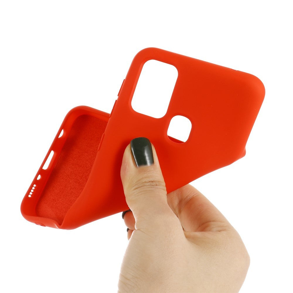 Husa protectie Kaveny compatibila cu Samsung Galaxy A21S Liquid Silicone Case Rosu