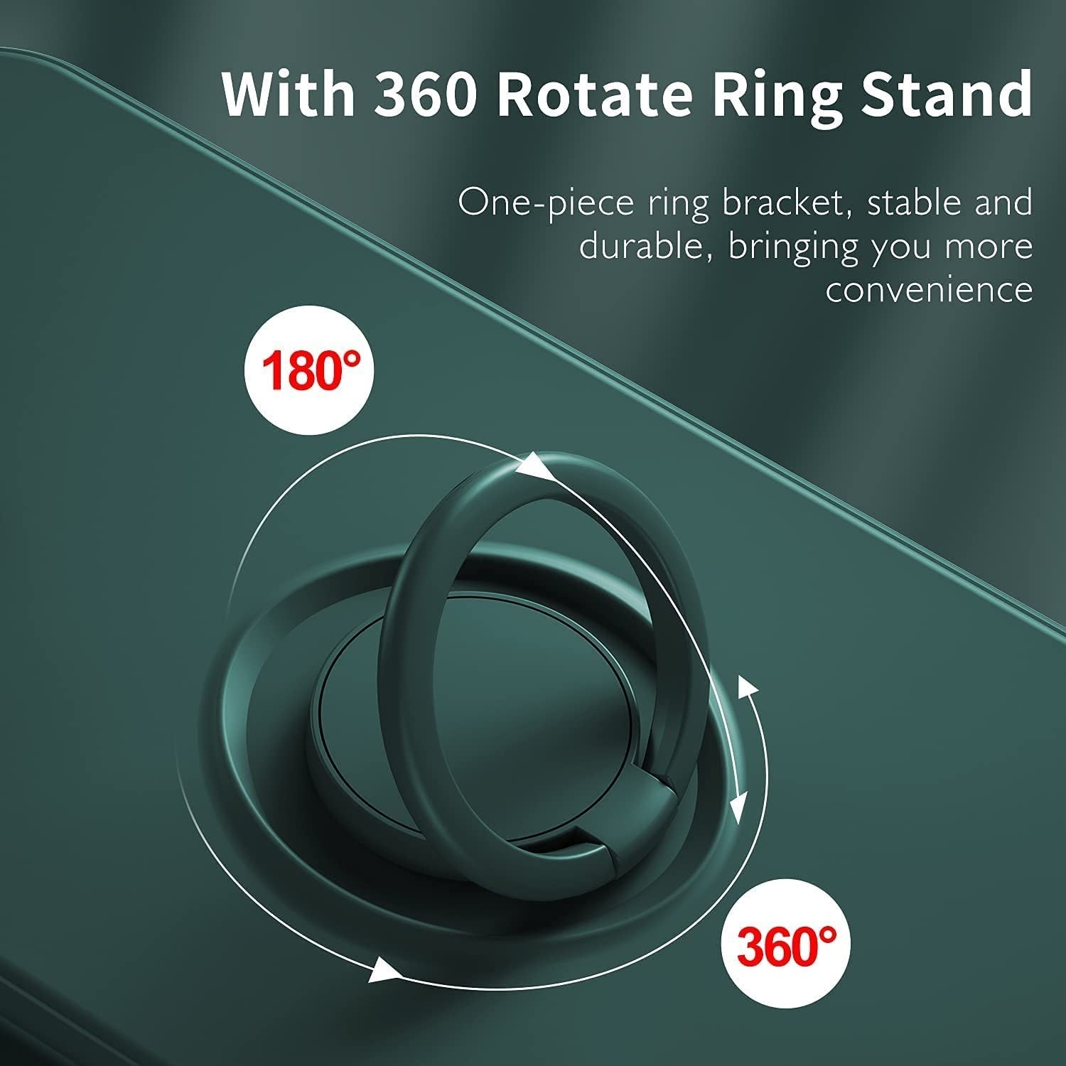 Husa protectie Kaveny compatibila cu Samsung Galaxy A52 Liquid Silicone Ring cu suport rotativ Verde