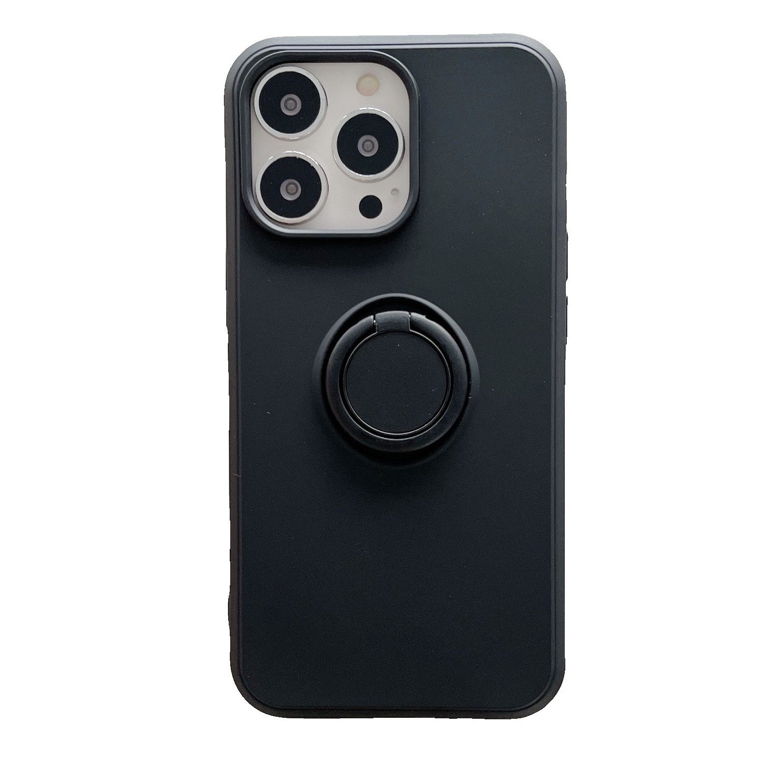 Husa protectie Kaveny compatibila cu Samsung Galaxy A71 Liquid Silicone Ring cu suport rotativ Negru