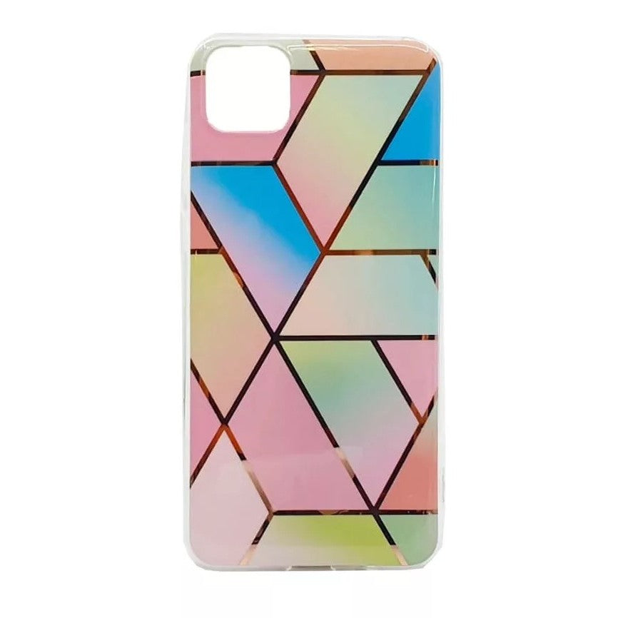 Husa protectie Kaveny compatibila cu Samsung Galaxy A72 Soft IMD TPU Marble Geometric Roz