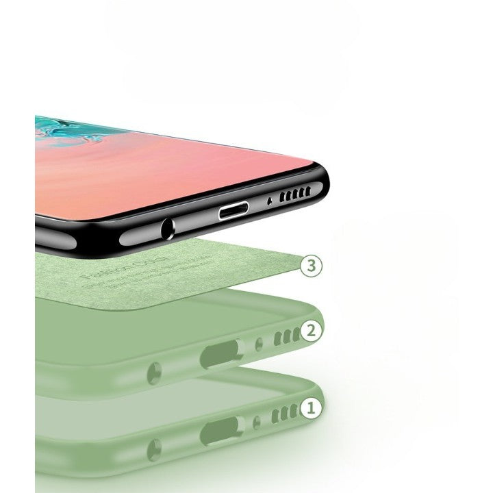 Husa protectie Kaveny compatibila cu Samsung Galaxy S10 E Liquid Silicone Case Verde inchis