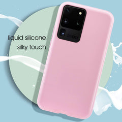 Husa protectie Kaveny compatibila cu Samsung S20 Ultra Liquid Silicone Case Roz