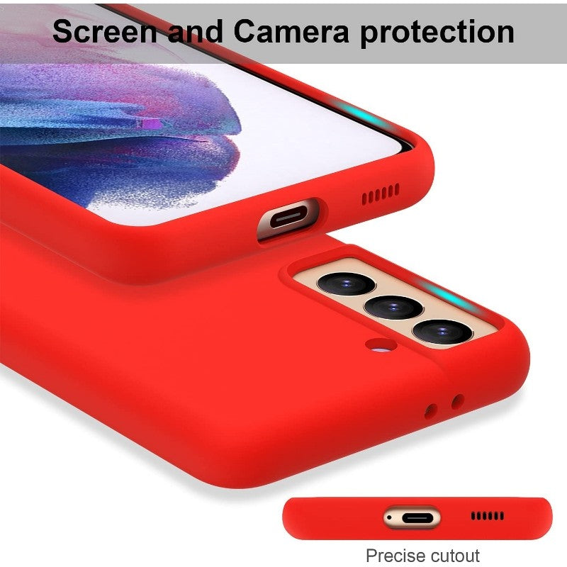 Husa protectie Kaveny compatibila cu Samsung S21 5G Liquid Silicone Case Rosu