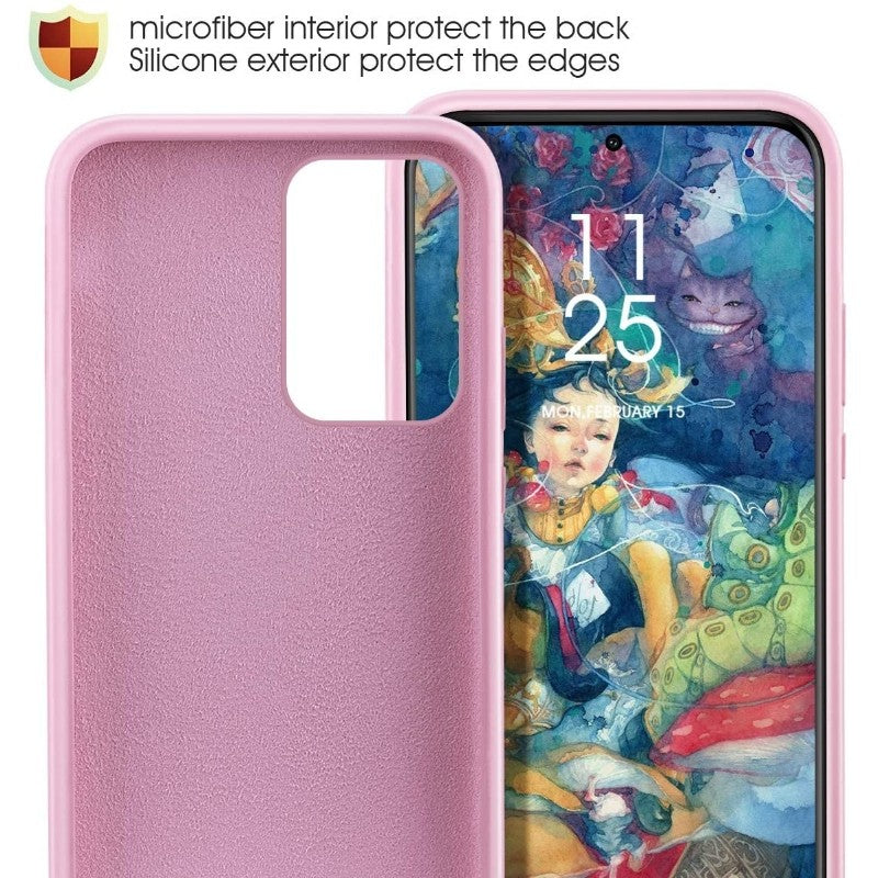 Husa protectie Kaveny compatibila cu Samsung S21 5G Liquid Silicone Case Roz