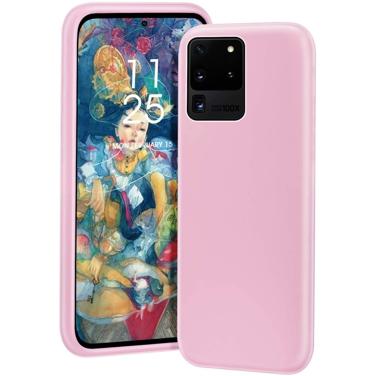 Husa protectie Kaveny compatibila cu Samsung S21 5G Liquid Silicone Case Roz